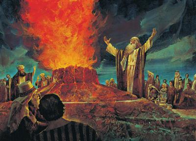 Then the fire of the Lord fell and consumed the burnt sacrifice.